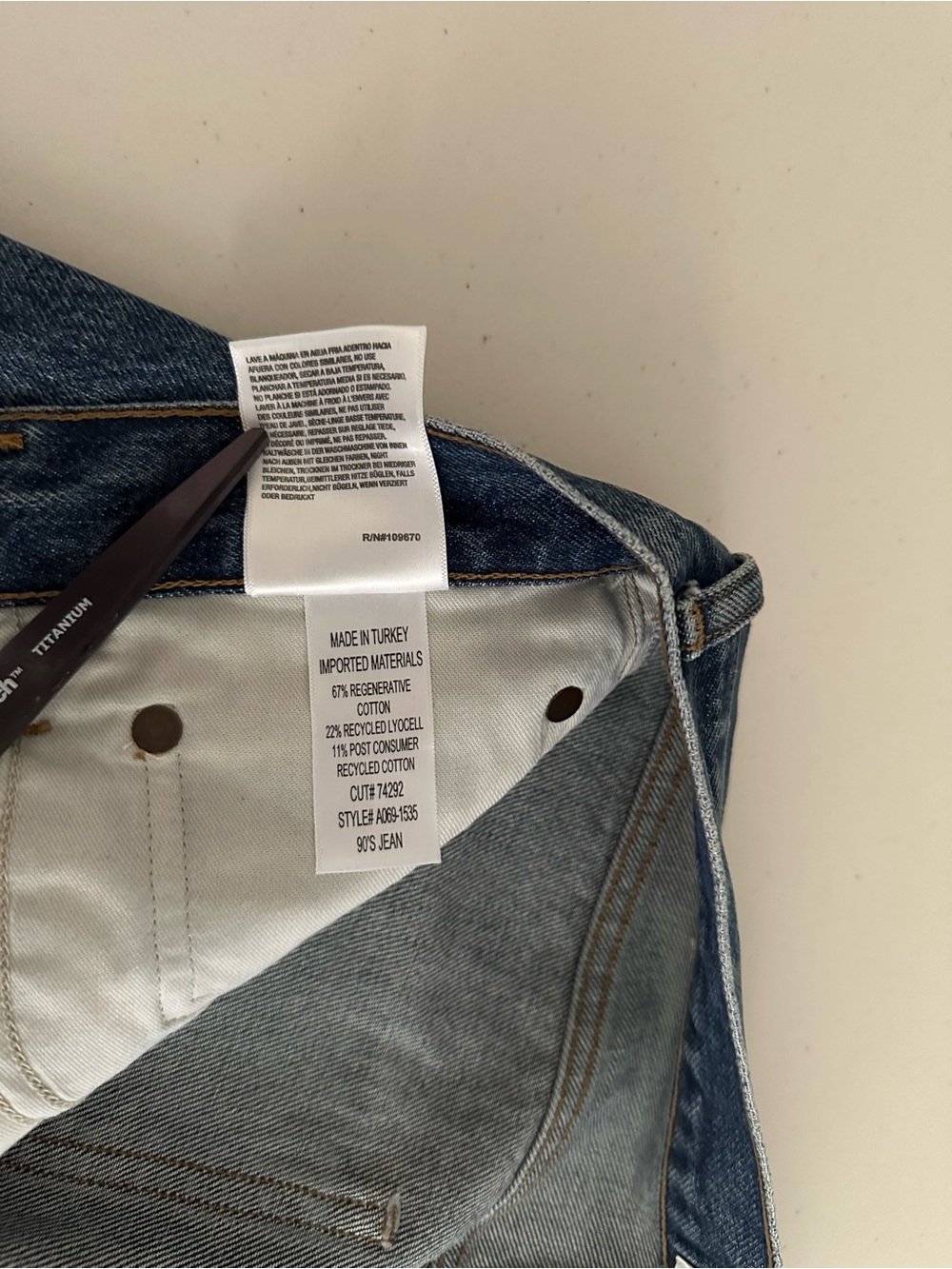 NWOT AGOLDE 90s Straight Jean Mid Rise Size 29 Dark Indigo Quiet Luxury Premium - Picture 8 of 12